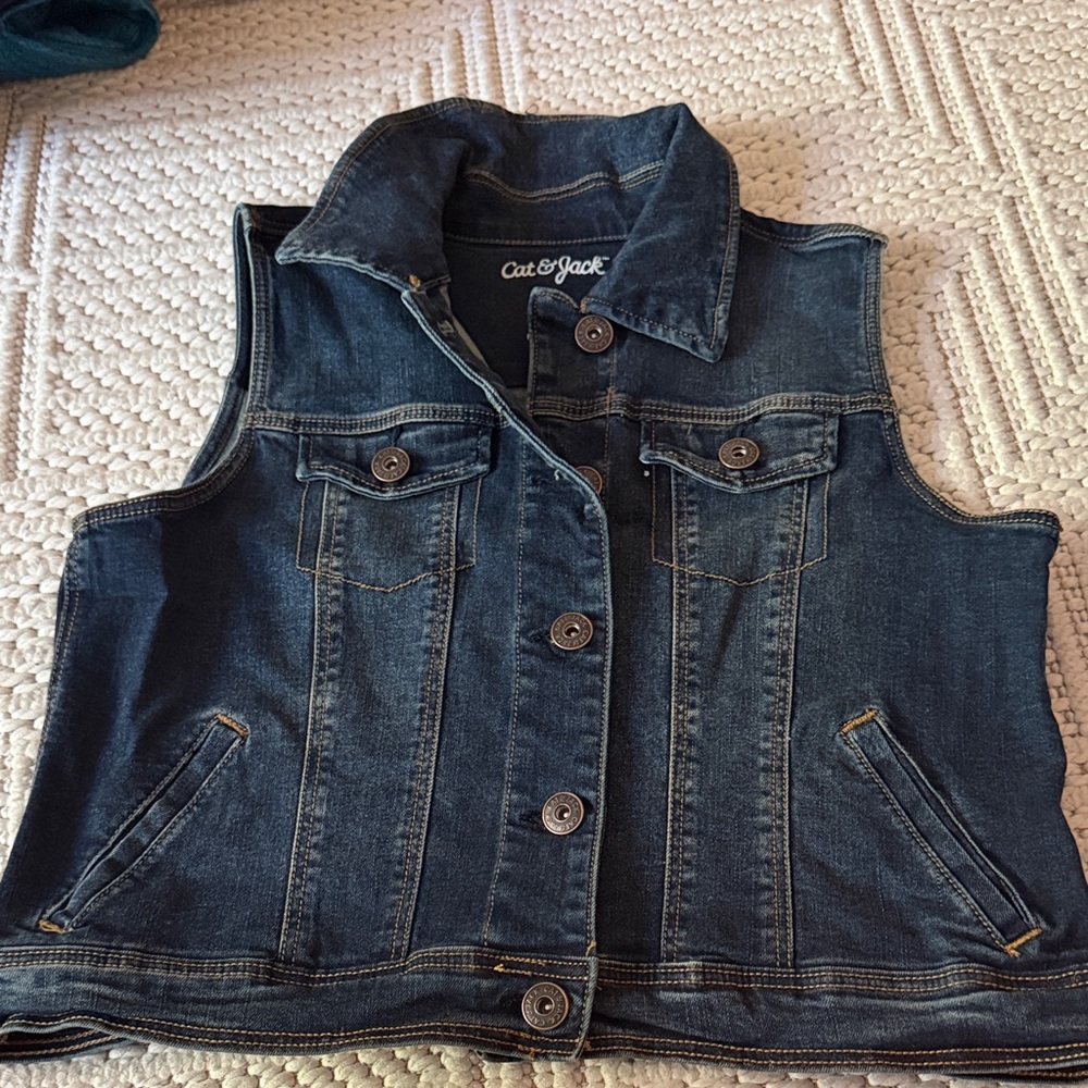 Cat & Jack Dark Blue Denim Vest